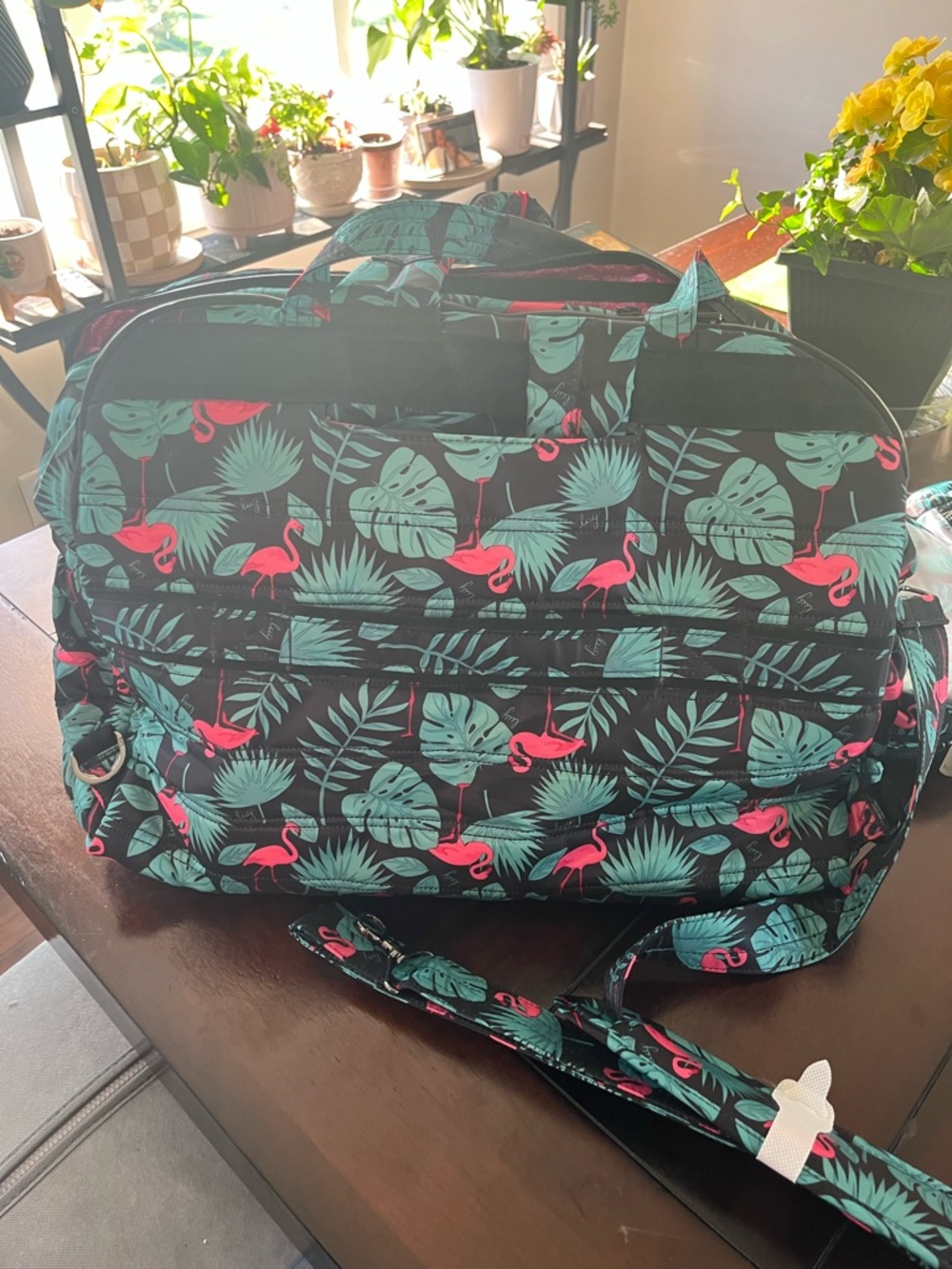 lug Tropical Flamingo Crossbody Set - Black, Teal & Pink - Picture 4 of 5